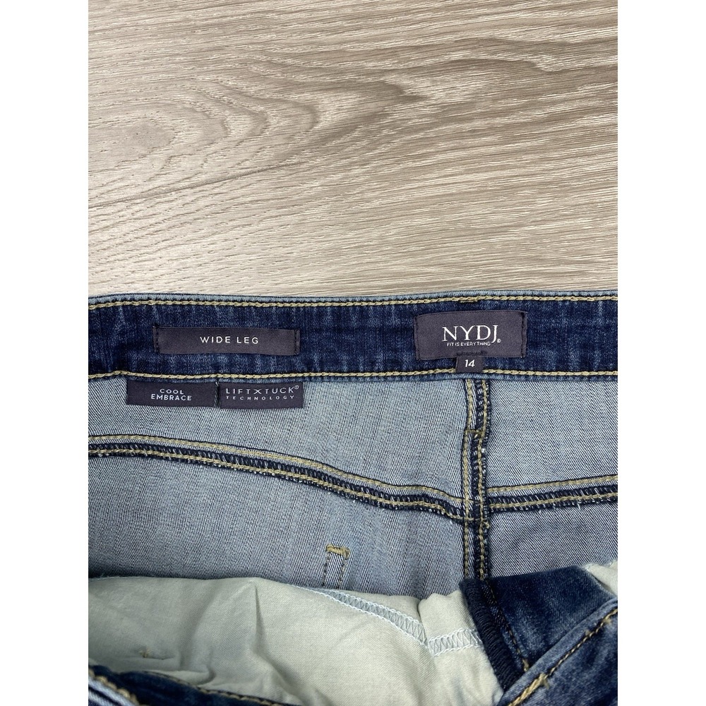 NYDJ Women's Wide Leg Cool Embrace High Rise Denim Jeans Blue Size 14 - Picture 6 of 10